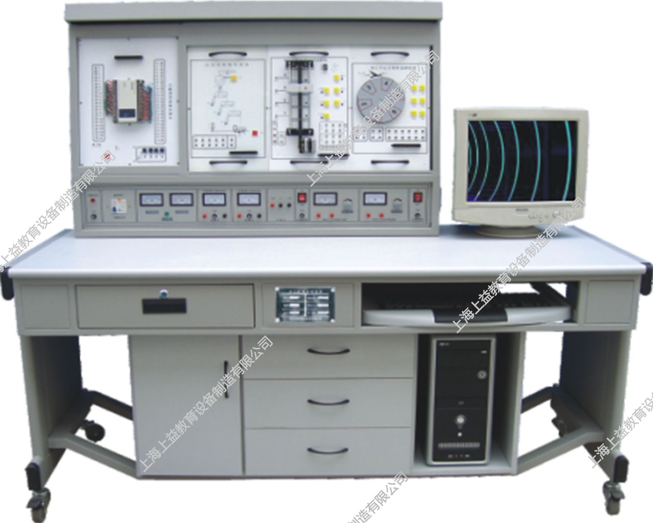 SYPLC-01B PLC可編程控制實(shí)驗(yàn)及單片機(jī)開(kāi)發(fā)系統(tǒng)綜合實(shí)驗(yàn)裝置（立式，掛箱積木式）